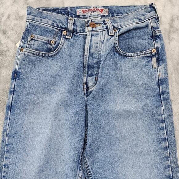 NEW Vintage 90s Silver Jeans Womens 26/32 Blue High Rise Straight Leg Button Fly - Picture 2 of 16